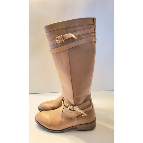 Kenneth Cole Brown Leather Tall Riding Boots Women’s Sz 5 Steampunk Cosplay - Picture 2 of 6